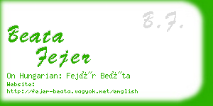 beata fejer business card
